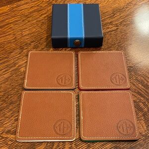 Tommy Hilfiger Leather Coasters set of 4 with Leather Box 2014